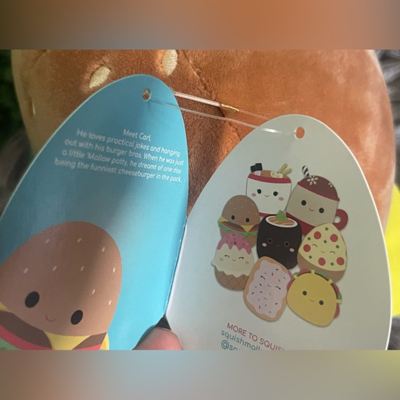 NWT Carl the Cheeseburger Squishmallows 8" - Picture 7 of 7